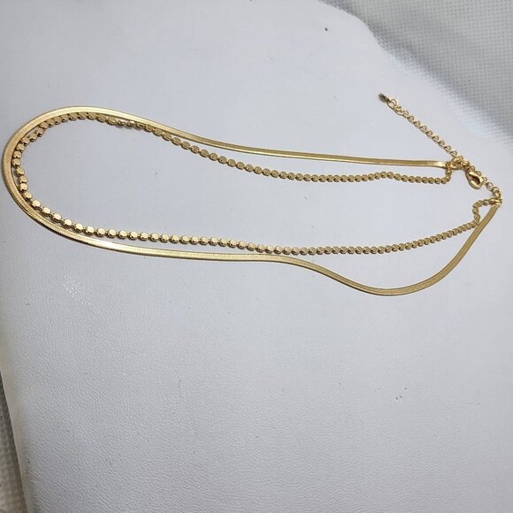 Brand New Brazilian 18k Gold Filled Herring Bone beaded Necklace - Picture 3 of 5